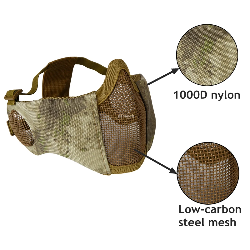 Тактическая Маска для защиты ушей на половину лица военная маска из стальной