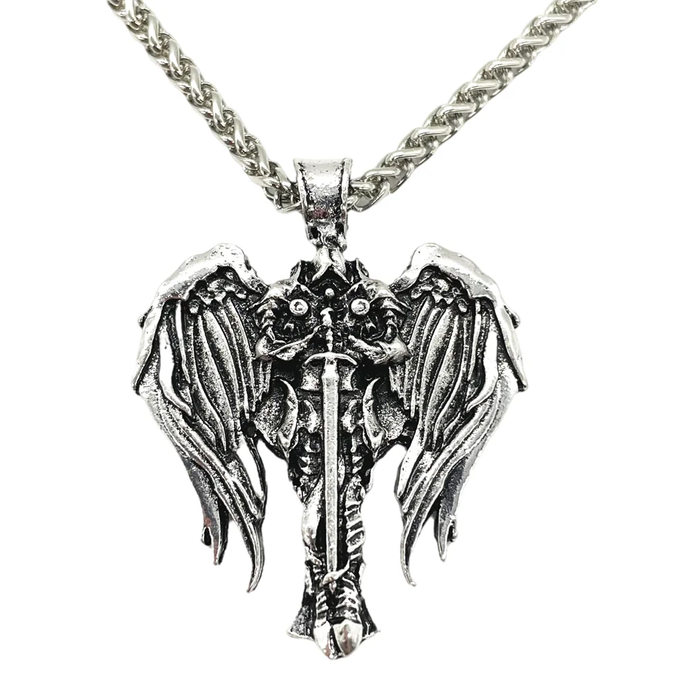 

Archangel Protection Amulet Irish Cross Diablo Angel Wings Pagan Pendant Talisman Necklace Men Women Dropship Suppliers