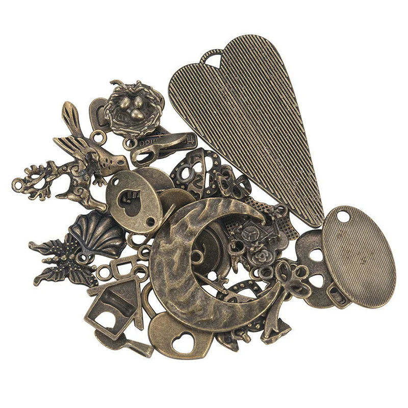 50 г/пакет винтажные бронзовые смешанные бусины подвески цветок лист тибетские
