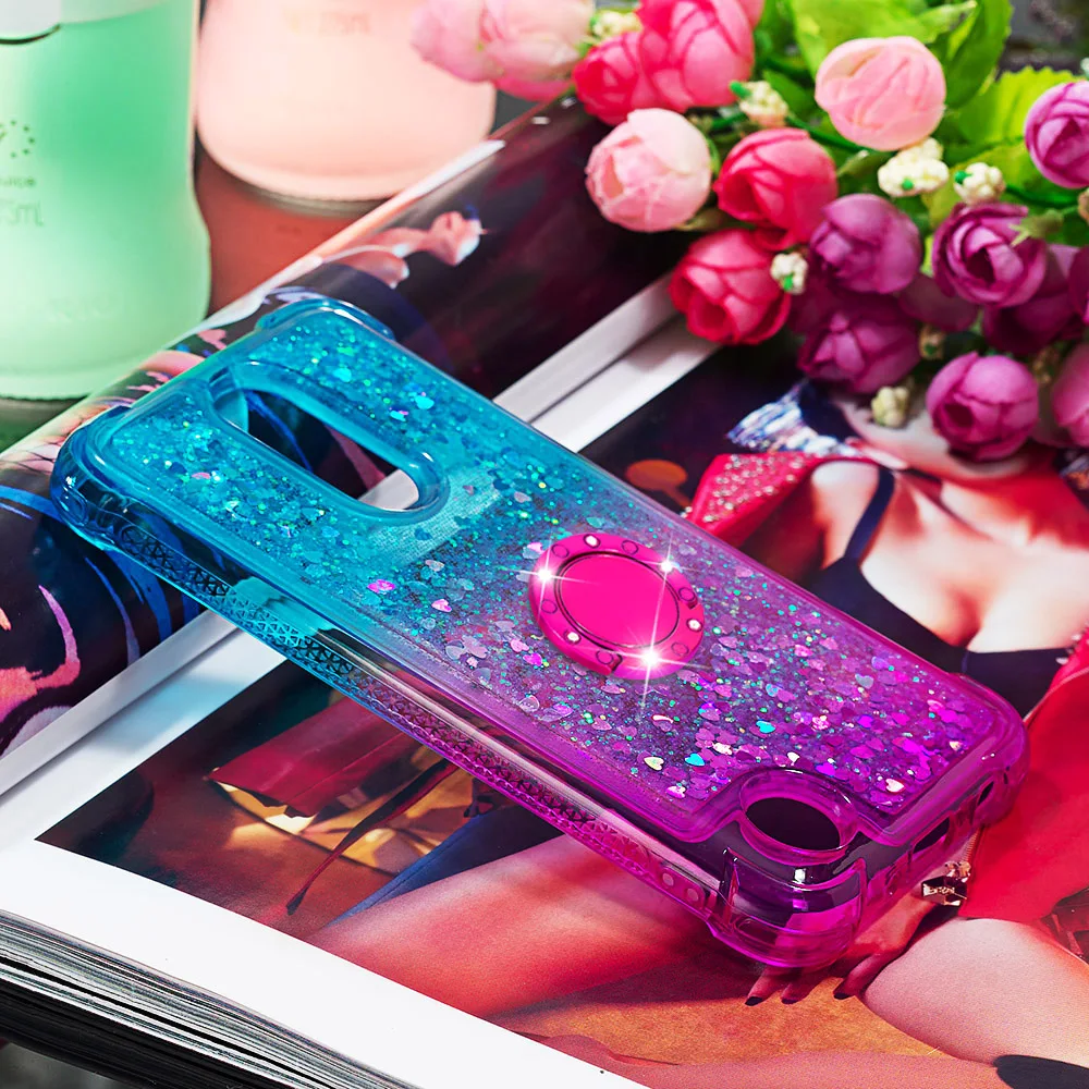 Плавающие блестки чехол для телефона LG K8 K40 K12 Plus Stylo 5 4 Aristo 2 Q stylus LV3 ТПУ жидкая