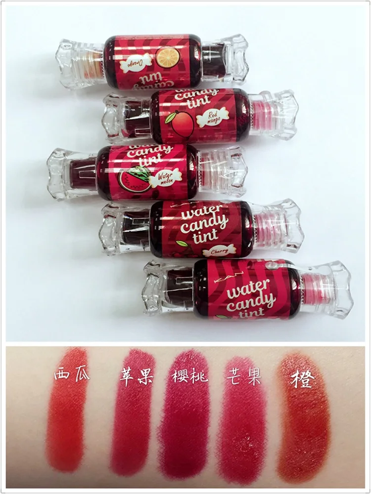 

5Pcs for set Long-Lasting Lip gloss Waterproof Candy Dyeing Lip Tint Lovely Sweetly Flour Liquid Lipstick