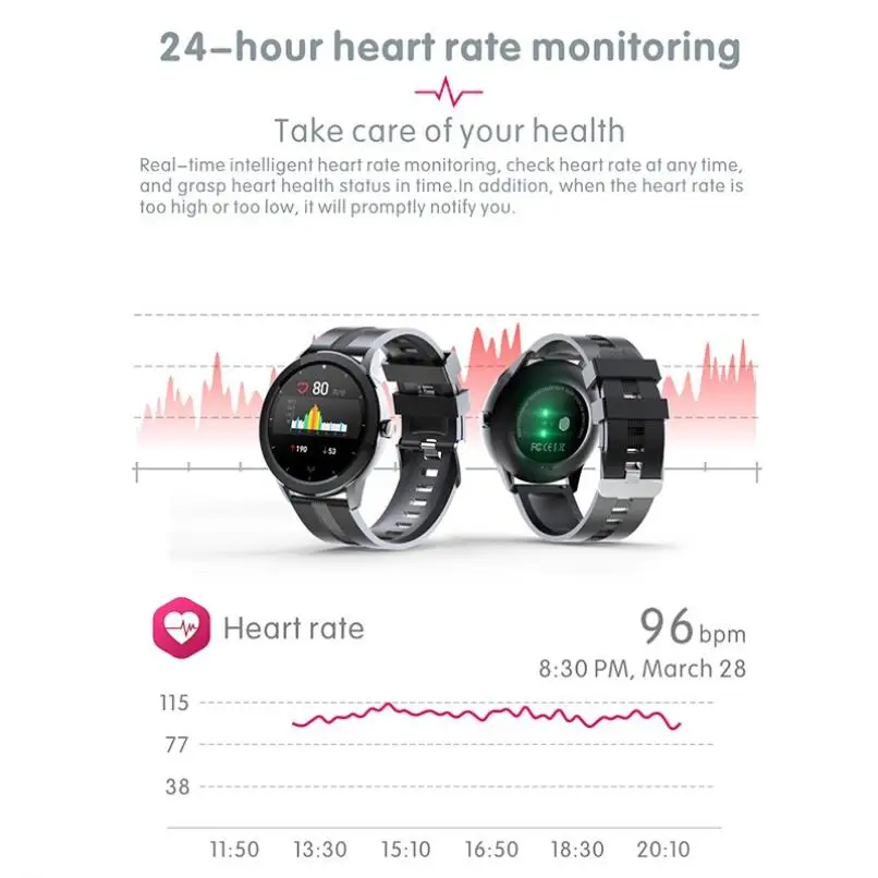 

QS29 Sports Smart Watch Body Temperature Heart Rate Blood Pressure Monitor Music Control Waterproof Smartwatch Fitness Bracelet