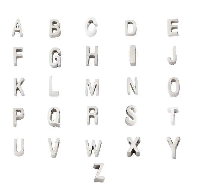 

Зеркальная полированная бусина из нержавеющей стали, размер отверстия 26 шт./лот 3x8 мм, 1,8 дюйма, английская алфавит, зеркальные бусины, фурнит...