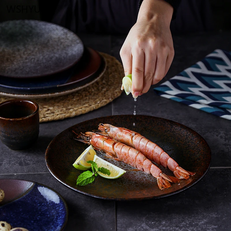 Керамическая посуда с изображением звезд и неба в стиле ретро домашняя для