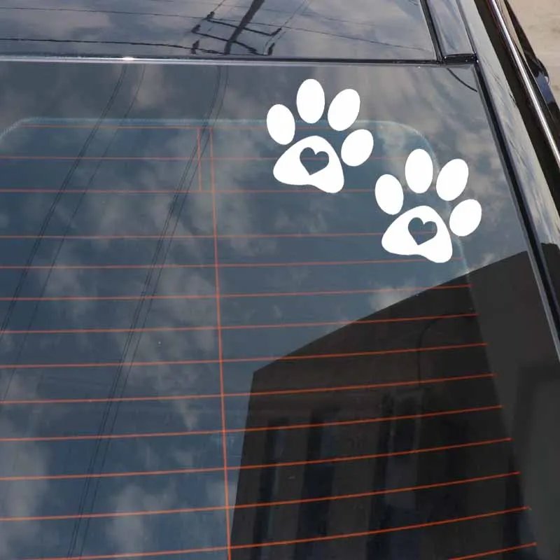 Милые автомобильные наклейки Volkrays с принтом лапы сердца собаки аксессуары для
