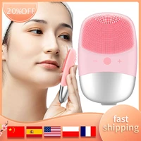 portable facial cleansing brush with soft silicone waterproof sonic vibrating face brush for deep cleansing gentle exfoliating