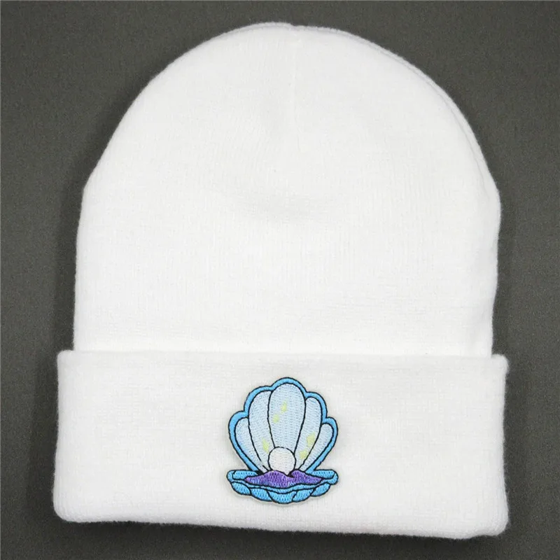

2020 Pearls Embroidery Thicken Knitted Hat Winter Warm Hat Skullies Cap Beanie Hat for Men and Women 99