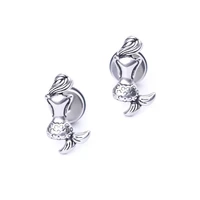 lovely mermaid earrings stainless steel body piercing jewelry stud earring for women girls