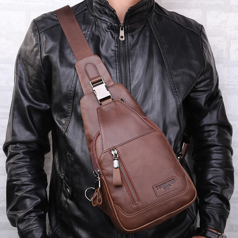 Мужская винтажная сумка через плечо из натуральной кожи кожаный мессенджер