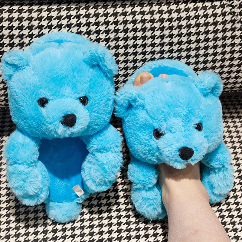 Фото Женские плюшевые Тапочки Teddy Bear зимняя теплая Домашняя обувь сланцы из Женские плюшевые Тапочки Teddy Bear зимняя теплая Домашняя обувь сланцы из
