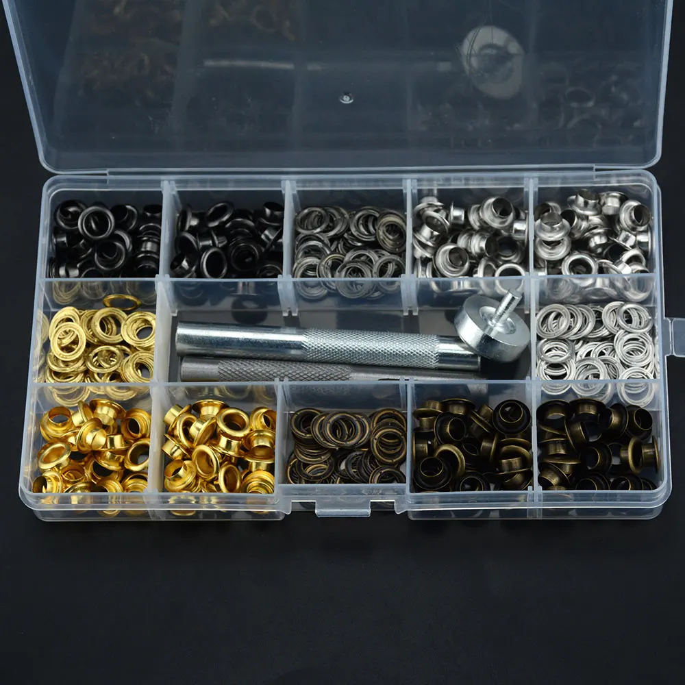 200 наборов внутреннего диаметра 6 мм Металлический Воздушный глаз + инструмент