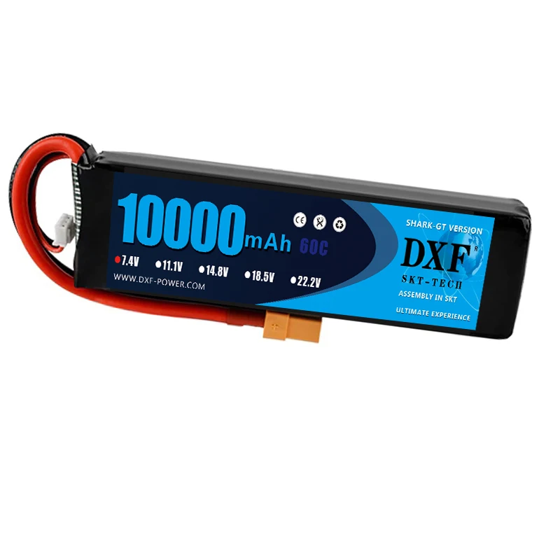 DXF RC автомобиль Lipo батарея 2S 7,4 V 10000mah 60C Max120C Rc самолет автомобиль Parrot Bebop 2 Дрон 11,1 V 2700mah запасное ядро