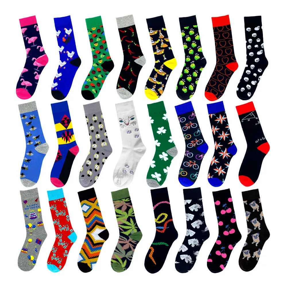 PEONFLY/мужские носки из чесаного хлопка Высокое качество Забавные с рисунками