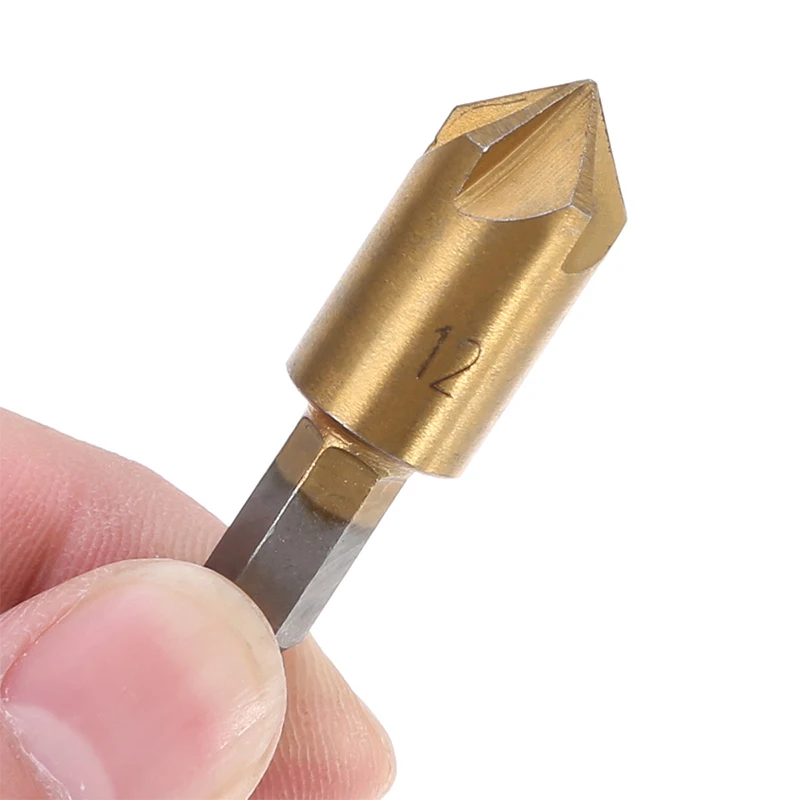 Концевая фреза OMY 5 фаска 1/4 &quotшестигранный хвостовик HSS 90 градусов деревянная 6 мм