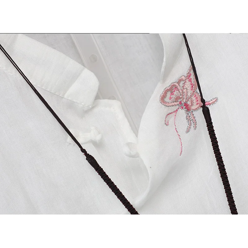 

Hanfu retro embroidery shirt top female fresh literary 2020 Chinese style shirt elegant loose new arrival chemise women shirts