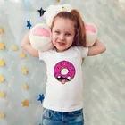 Новая детская футболка с принтом пончика летняя детская футболка с круглым вырезом футболка с короткими рукавами для мальчиков и девочек одежда для малышей футболки