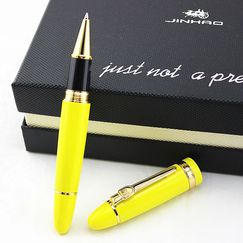 Jinhao Шариковая ручка оранжевая ручка с серебряной клипсой материал Эсколар шариковая ручка Caneta Роскошные школьные канцелярские принадлежности
