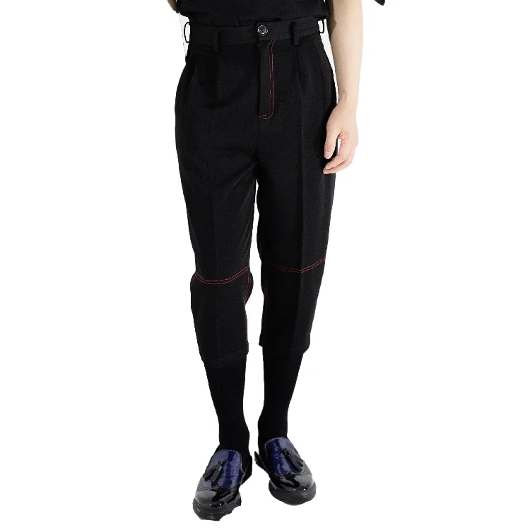 

Джинсы мужские облегающие, повседневные брюки-карандаш в красную полоску, в Корейском стиле, черные, серые, синие, весна-лето