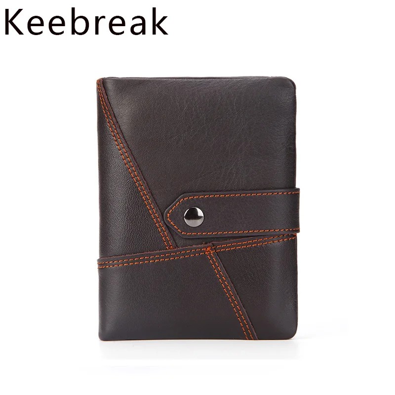 Мужские кошельки из натуральной коровьей кожи винтажный тонкий кошелек в три