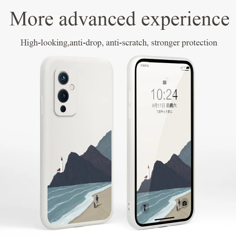 Sailing Alone Phone Case For Oneplus 9 9pro 9r 8t 8 8pro Liquid Silicone Cover
