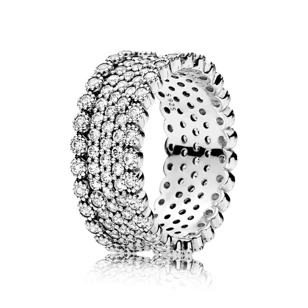 Подлинное 925 пробы Серебряное Оригинальное роскошное Сверкающее кольцо Европы