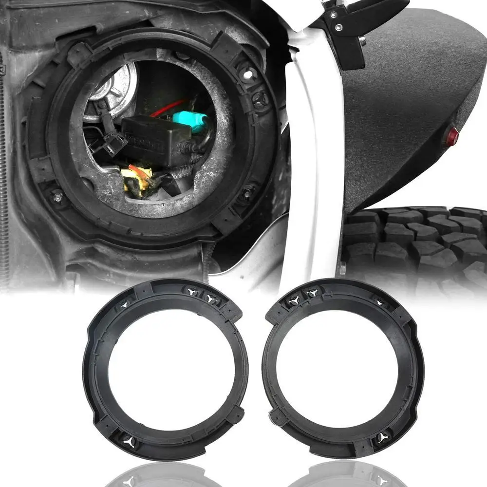 

1 Pair Of 7-inch Headlight Bracket Replacement Mount Bracket Ring With 3 Plastic Studs Compatible For Wrangler 2007-2018