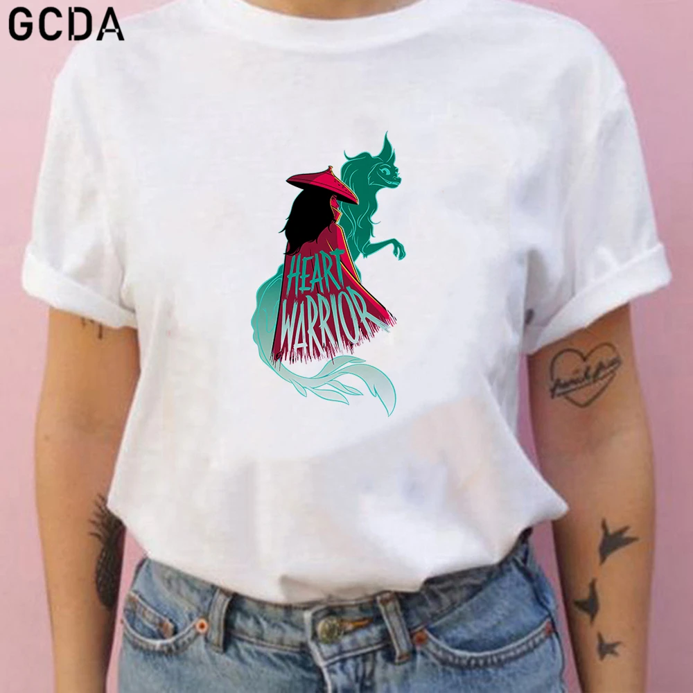 

Новые футболки Raya and The Last Dragon, женские милые летние топы, мультяшная футболка, футболки с графическим рисунком для девочек, Забавные футболк...