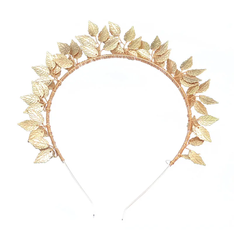 

Luxury Greek Bride Headband Gold Color Metal Leaf Headress Hair Band Tiara Crown Wedding Accessories Head Jewelry Gift For Women