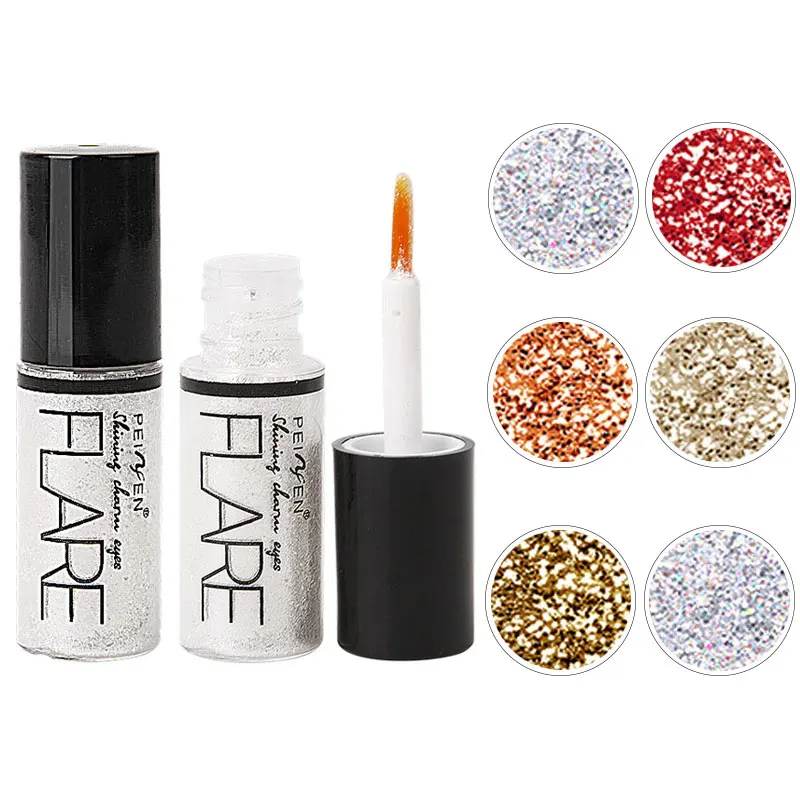 Блестящие жидкие тени для век подводка глаз профессиональные водостойкие