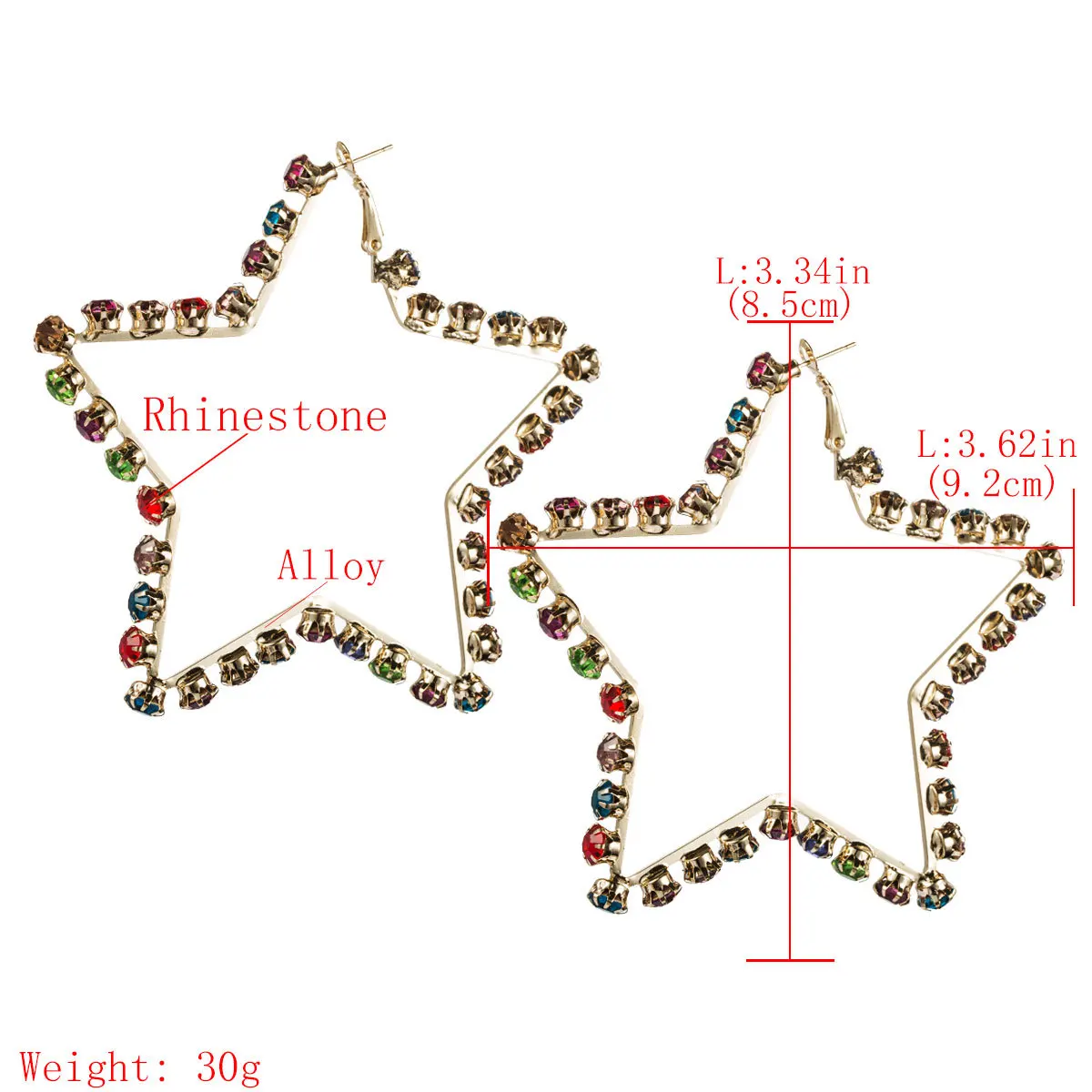 New 2019 Personality Super Big Geometric Square Hollow Out Star Love Heart Large Hoop Earrings For Women Gold Color Jewelry | Украшения и