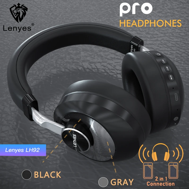 Беспроводные Bluetooth наушники Lenyes шумоподавляющие Игровые с пеной памяти