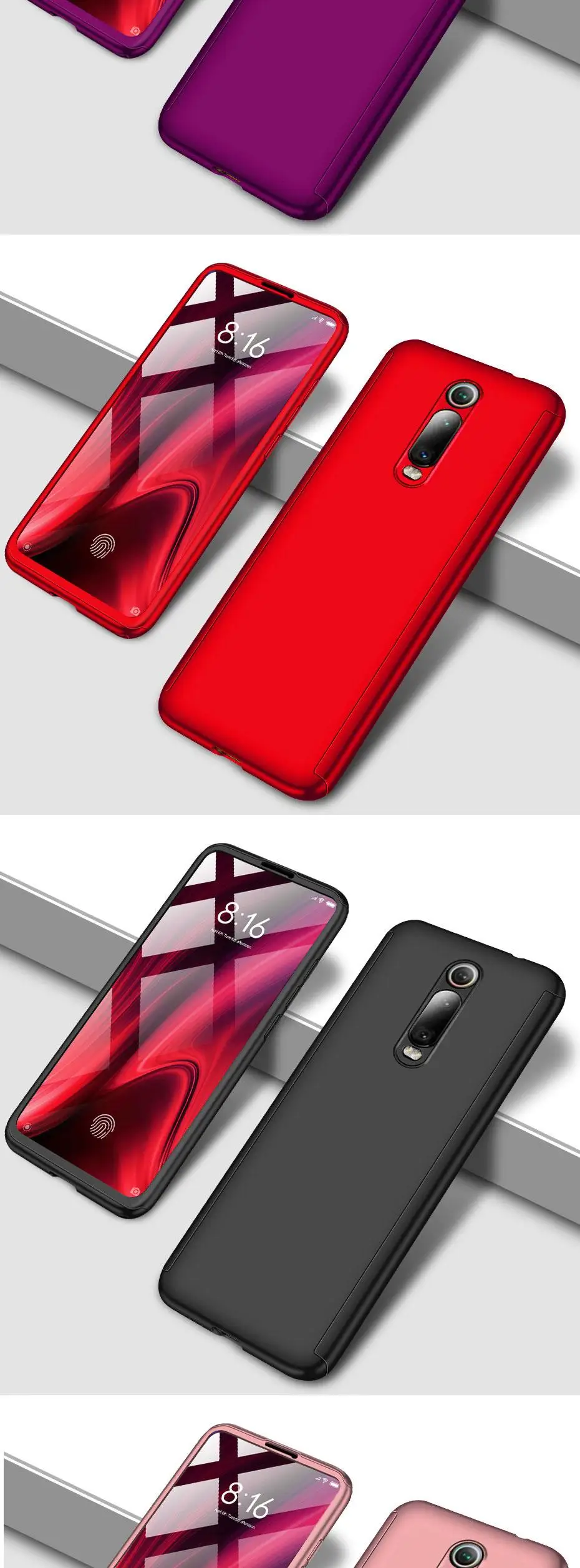 Роскошные 360 Полное покрытие противоударный чехол для Xiaomi CC9E 9X 9SE F1 Mi9 Mi8 Redmi K20Pro 4X 4XPro 6A 6PRO Note 7 6 5 F1 крышка с Стекло