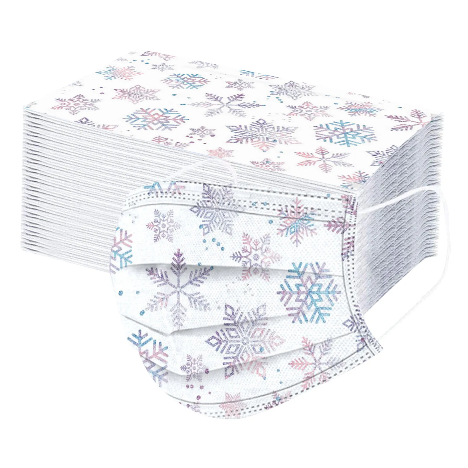 Маска одноразовая с принтом снега для мужчин и женщин индустриальная 3 слойная