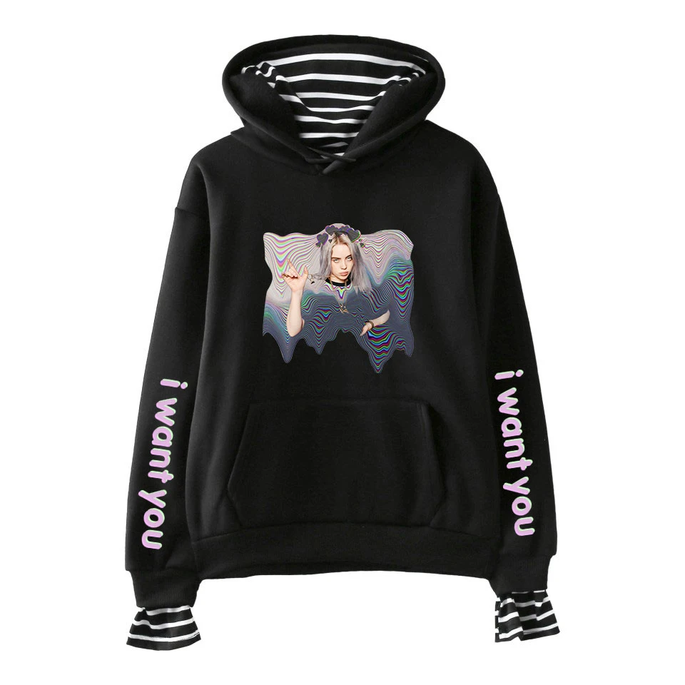 BILIE EILISH Hoodies Pullover Women Autumn Warm Harajuku Sweatshirt for Teenage Girls Female Streetwear Hip Hop Clothes | Женская одежда