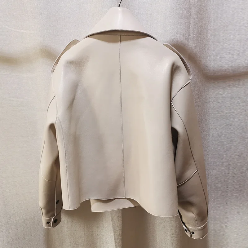 Куртка женская из искусственной кожи свободное винтажное байкерское пальто