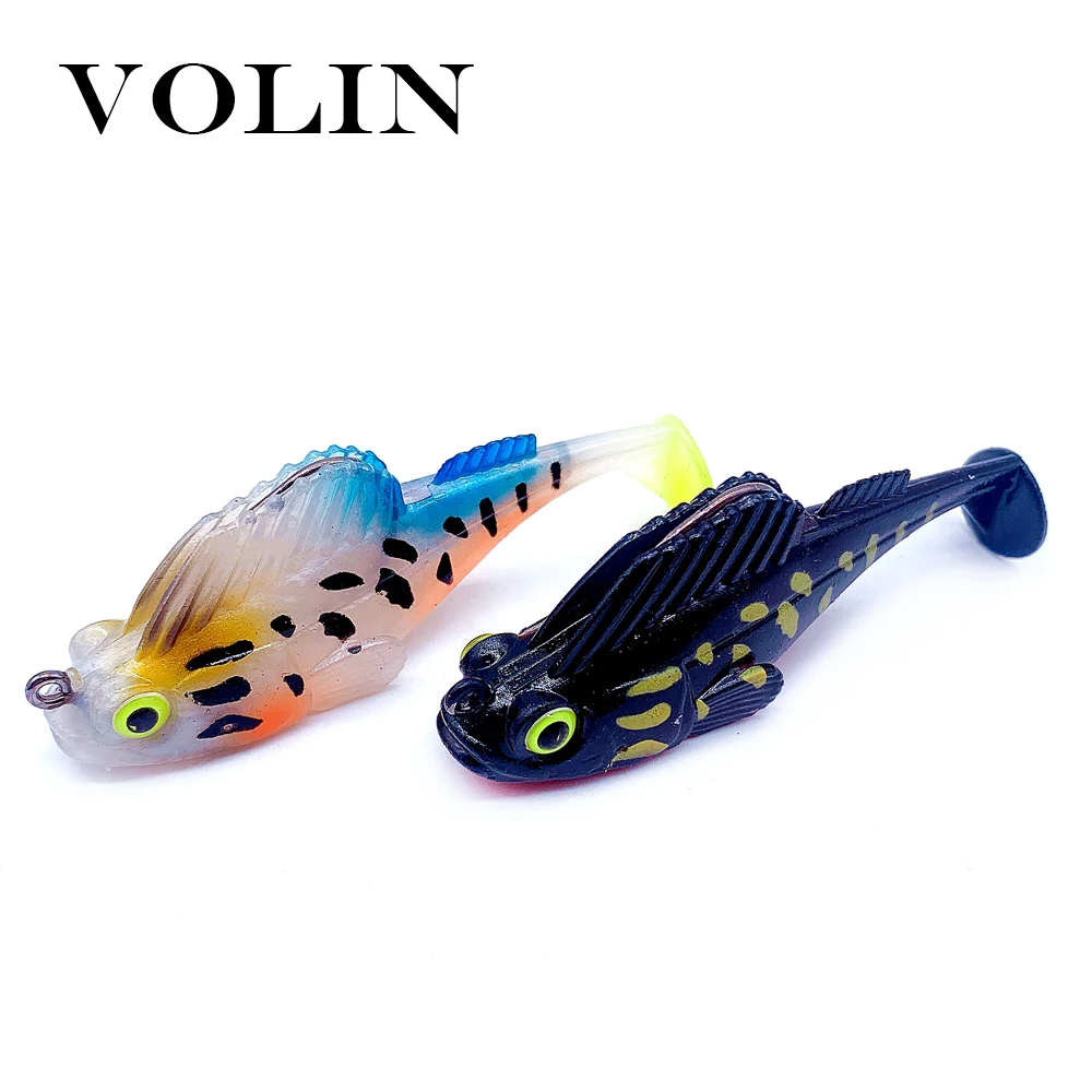 Приманка для рыбалки Volin 70 мм 12 г Мягкая приманка свинцовая темно-Спящая megabass на