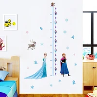 disney frozen princess growth chart wall stickers for kids rooms home decor elsa and anna height measure wall decals pvc mural