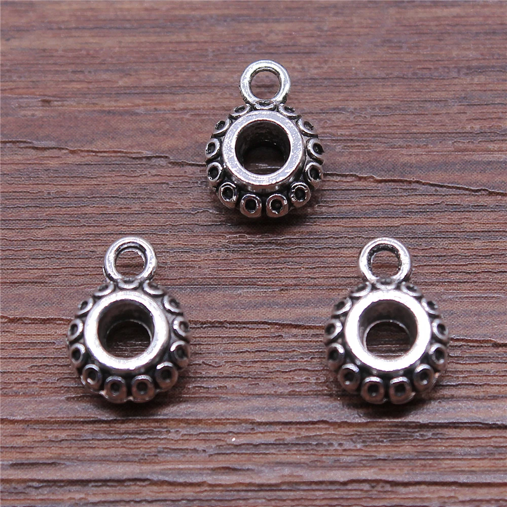 

10pcs Bail Beads For Jewelry Making Charms Jewelry Accessories Antique Silver Color 9x12mm For Jewelry Making