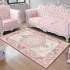 Марокканские коврики в этническом стиле для девушек, светло-розовый ковер для спальни, синий нескользящий коврик для гостиной 120x160 см, большой коврик