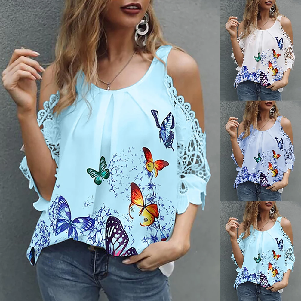 

Large size women blouses 2020 summer women blouses tops bat sleeve embroidery high quality women shirt 5XL
