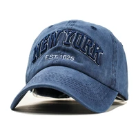 sand washed 100 cotton baseball cap hat for women men vintage dad hat new york embroidery letter outdoor sports caps