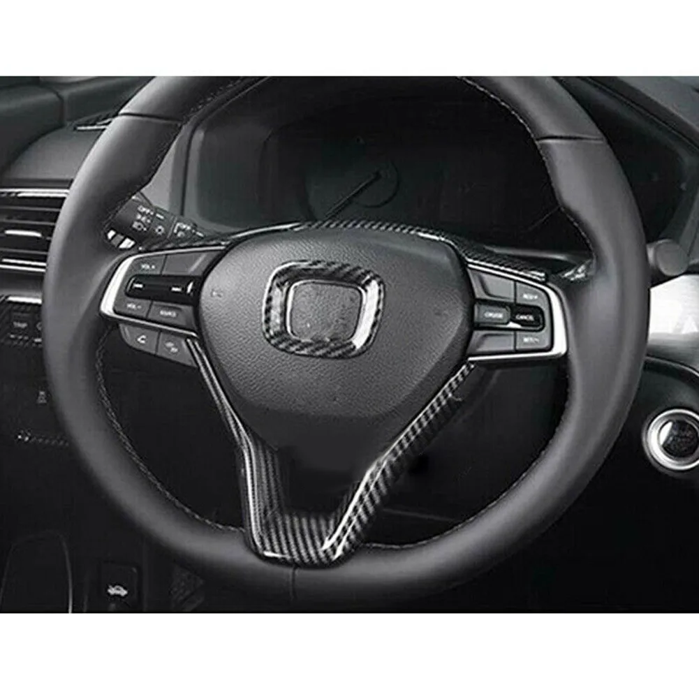 

3PCS Carbon Fiber Interior Steering Wheel Cover Trim For Honda Accord 2018-2020 Steering Wheel Cover Trim