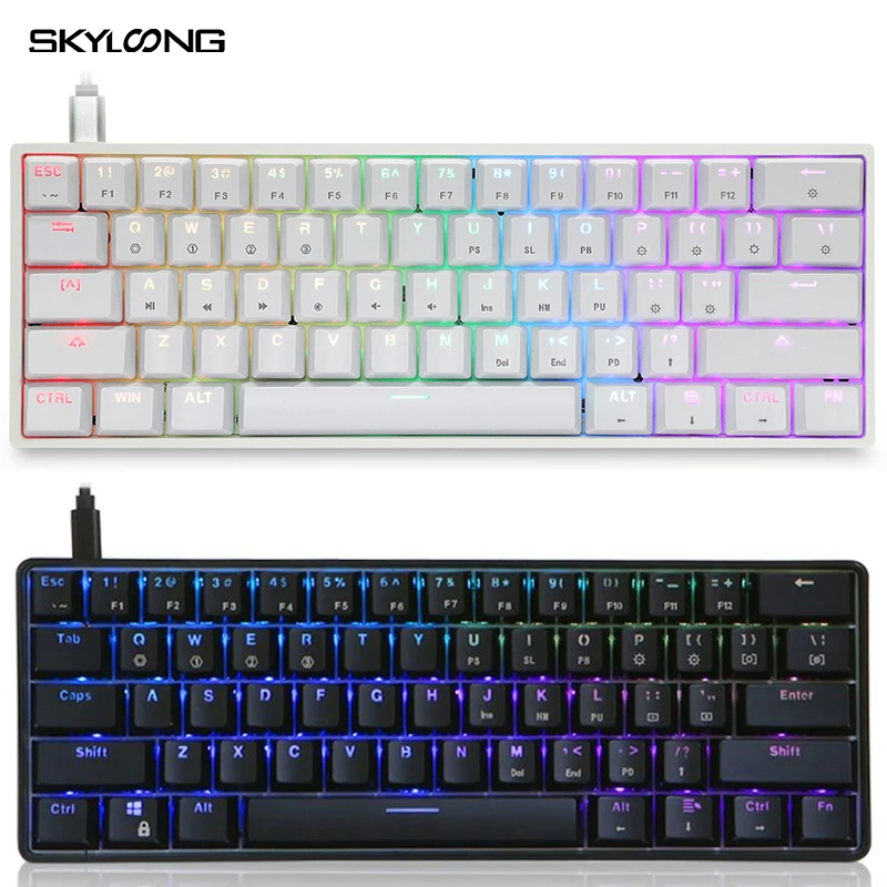 

Skyloong Mini Portable 60% Mechanical Keyboard Wireless Bluetooth Gateron Mx RGB Backlight Gaming Keyboard GK61 SK61 For Desktop