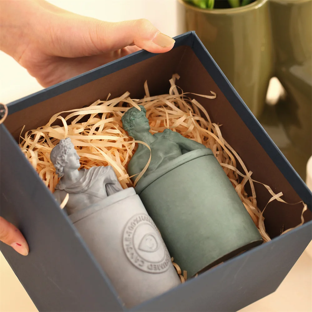 Греческая скульптура банка для свечей бетонная форма с крышками цилиндрический