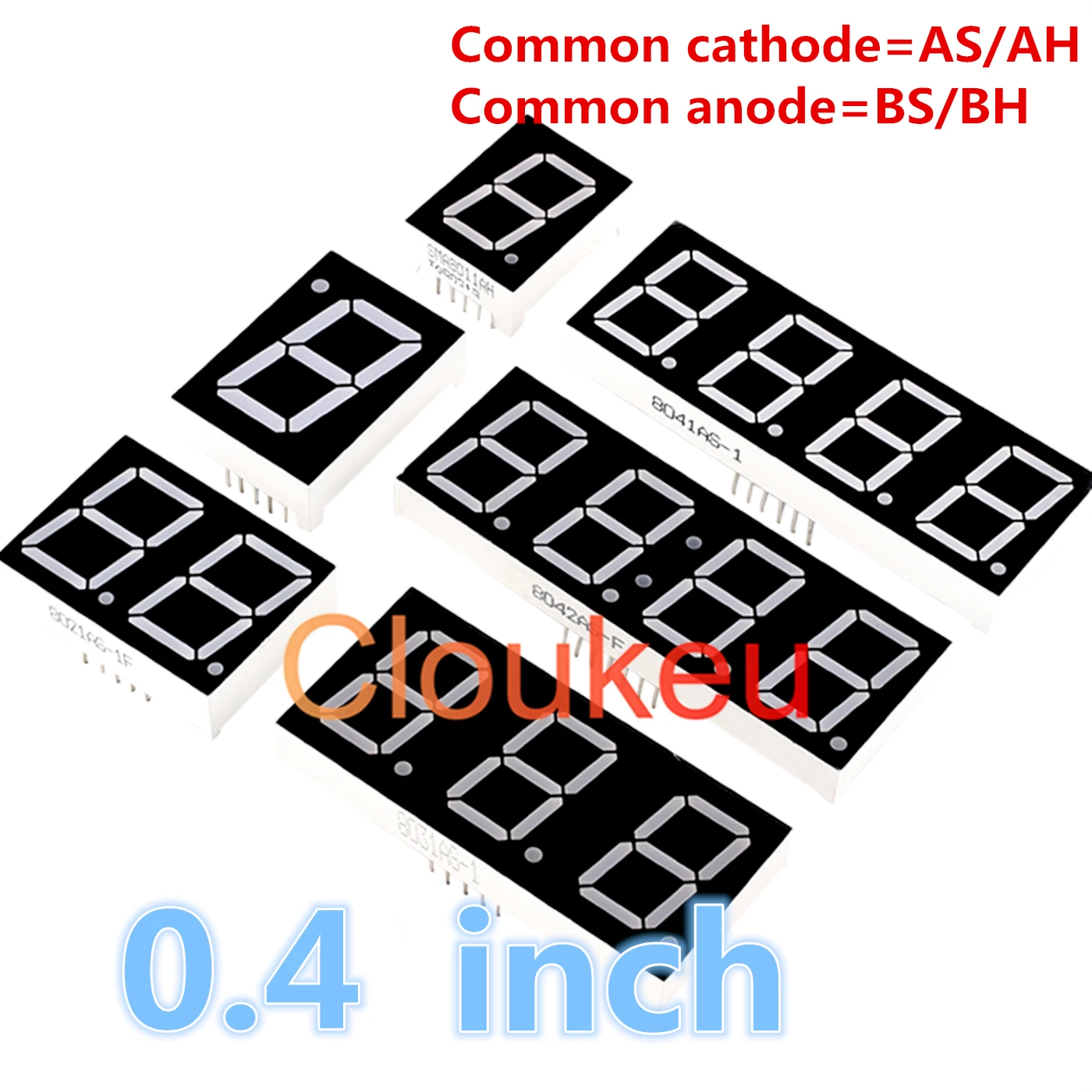 

0.4 inch Red Digital Tube LED clock number Light Common cathode Common anode AS AH BS BH