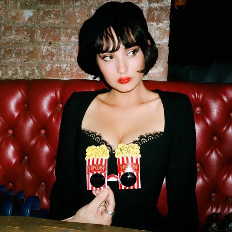 Женское винтажное вечернее платье INDRESSME Элегантное Черное Кружевное Платье До