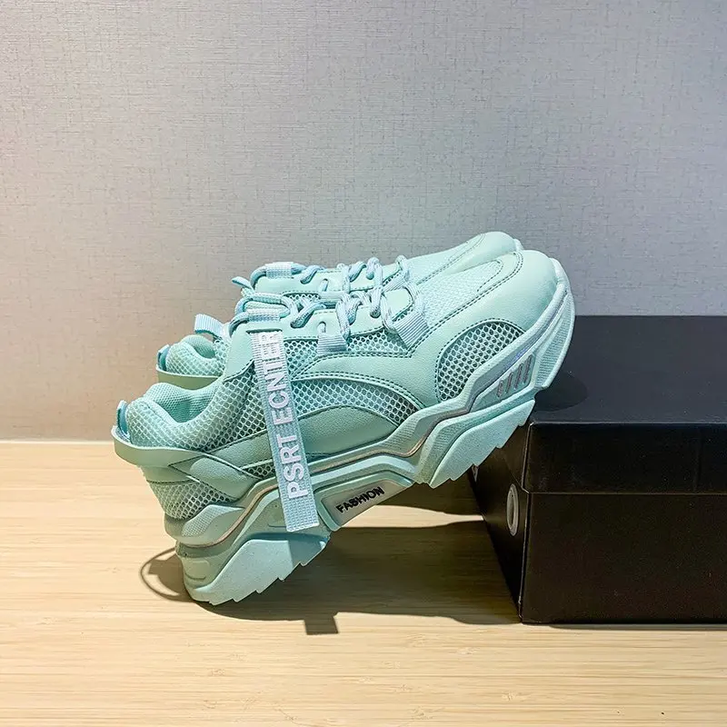

2021 Spring Sneakers Women Thick Bottom Shoes Thick Bottom Round Toe Breathing Leisure Female Vulcanize Shoes Zapatos De Mujer