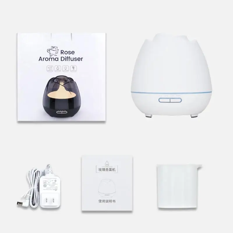

Rose Shape Air Humidifier Aroma Diffuser Spray Silent Atomization Humidificador Difusor Aromaterapia Multiple Purification