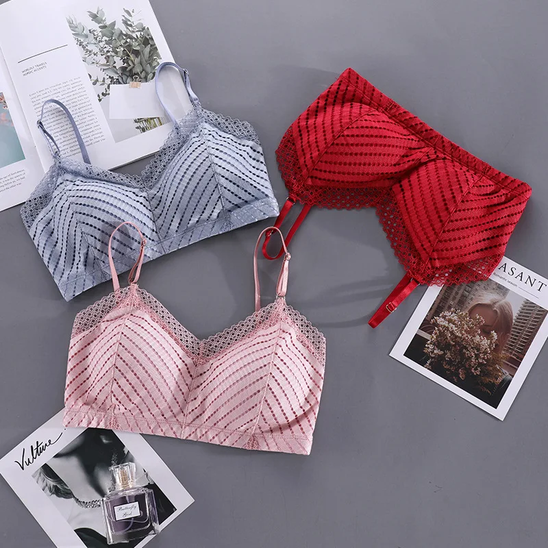 

New Lace Floral Bras For Women Push Up Wireless Padded Backless Bralette Girls Seamless Underwear Top Lingerie Brassiere Bra