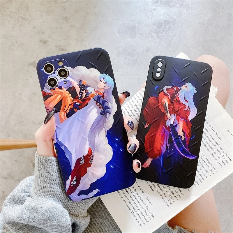 

Cute Japan Anime Inuyasha Sesshoumaru Phone Case for IPhone 7 11 12 Pro XS MAX SE2 XR X 8Plus Soft Silicone Cover Coque Fundas